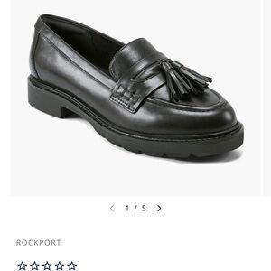 Rockport Black Leather Tassel Loafers for Women